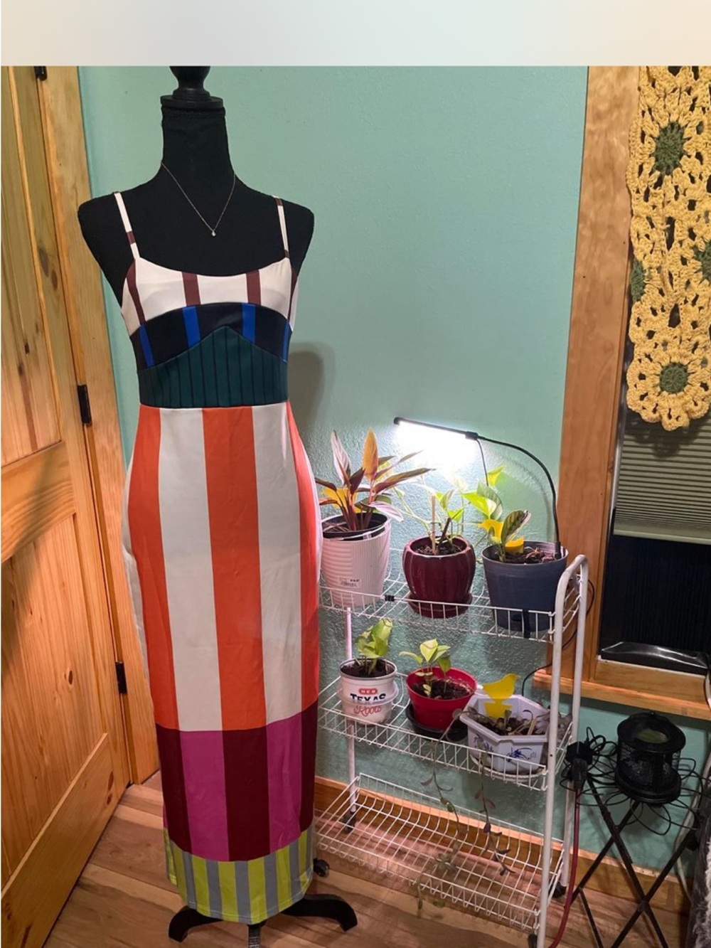 Multi-Color Striped Maxi Dress - Bold Colorblock Design